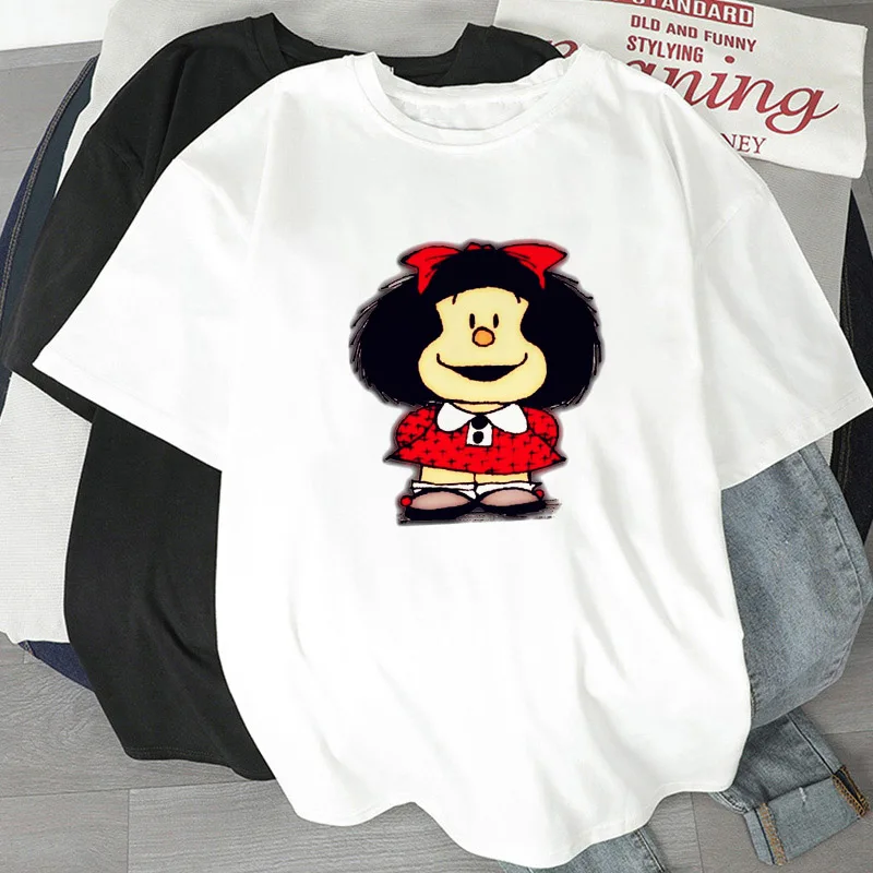 

90's Girls Harajuku Tshirt Cartoon Fun Print Lady T Shirt O-neck Short Sleeve Tshirt Summer Simple Fashion Tee Shirt Women Mujer