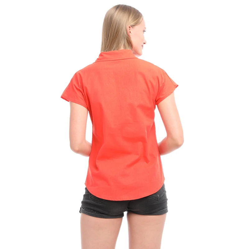

New Women Shirts Summer Office Ladies Blouses Single-breasted Lapel Loose Female Shirts Tops V-neck Blouses Femme Blusas Mujer