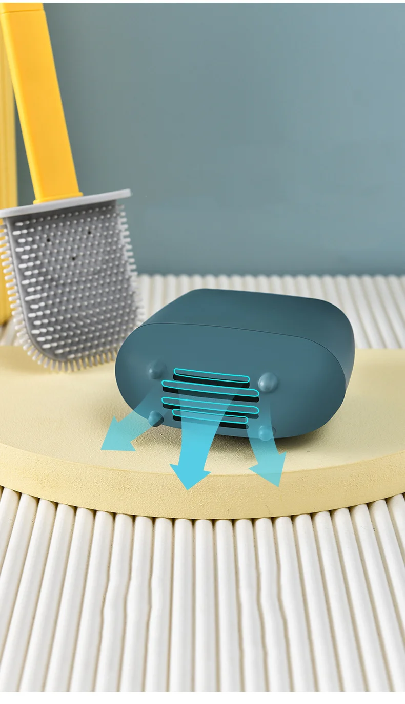 Мягкая силиконовая щетка для унитаза с держателем черная настенная съемная