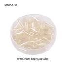 Пустые капсулы из прозрачной целлюлозы HPMC, контейнер для таблеток, вегетарианские капсулы, 1000 шт.