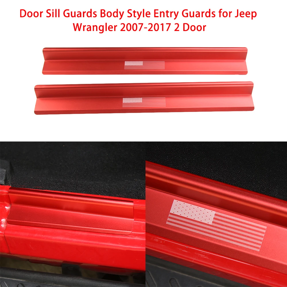 Защита дверных порогов тела Стиль запись гвардии для Jeep Wrangler 2007 2017 2