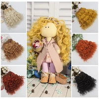 1 piece extension wool hair wefts khaki yellow red color curly hair wigs for bjdsdamerican doll diy wigs