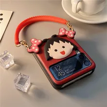 For Samsung Zflip3 Etui Funda Capa Cute Girl Christmas Red Case for Samsung ZFlip3 Galaxy F7110 Cover Folding Case for Z Flip 3