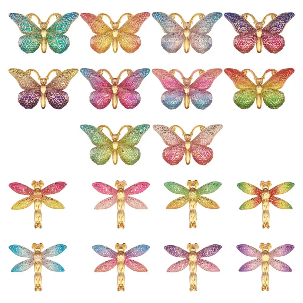 

1Set Colorful Plastic Butterfly Dragonfly Pendants Charm DIY Bracelet Necklace Girl Hair Band Hair Pin Decoration Jewelry Making