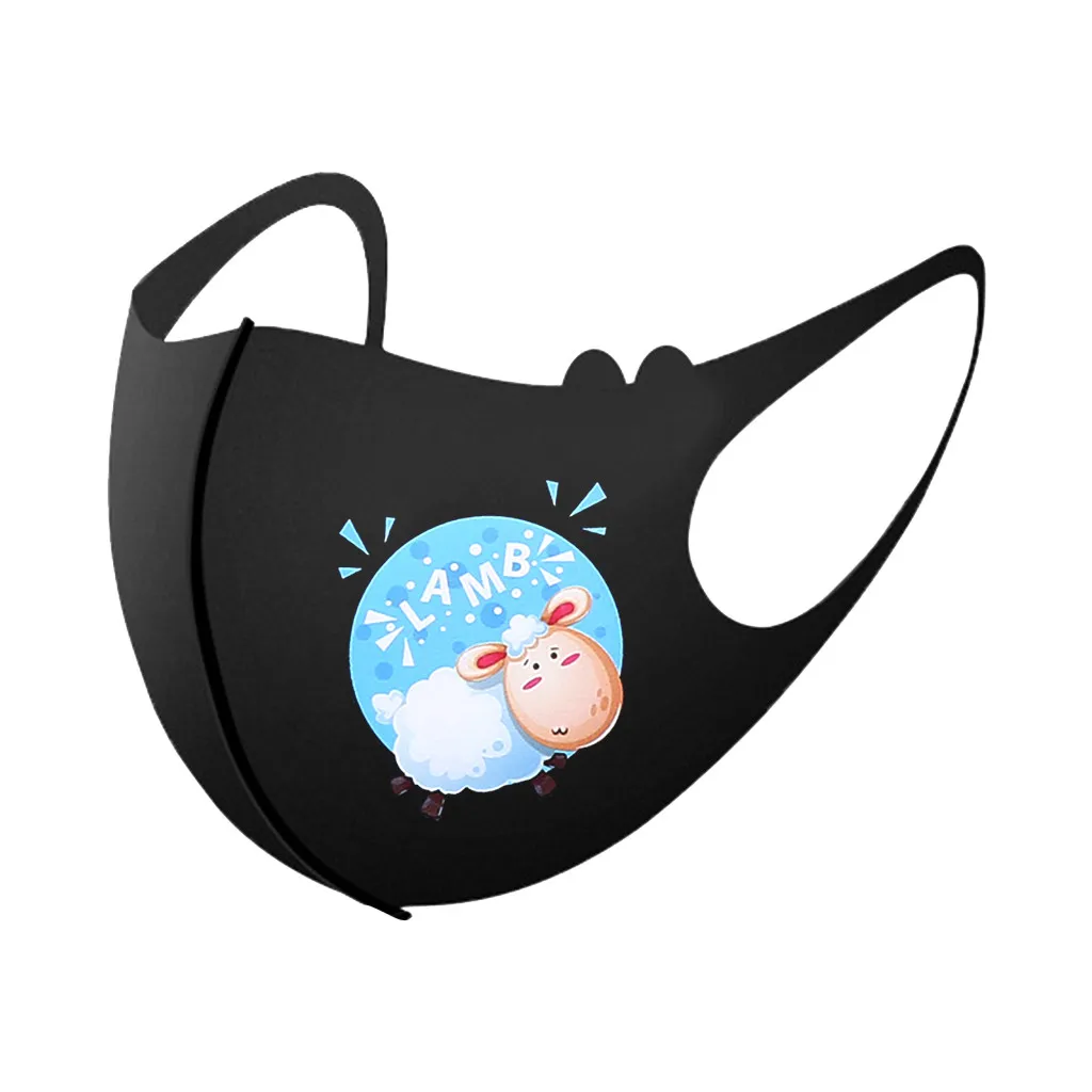 1 шт. маска для лица детская моющаяся Регулируемая Тканевая мультяшная Милая