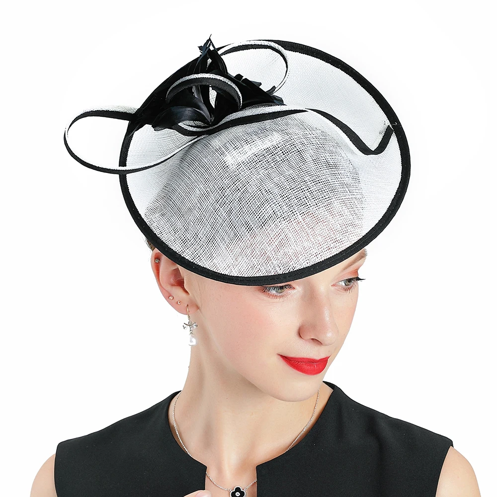 Шляпка Таблетка женская Соломенная элегантная шапка с бантом для коктейля