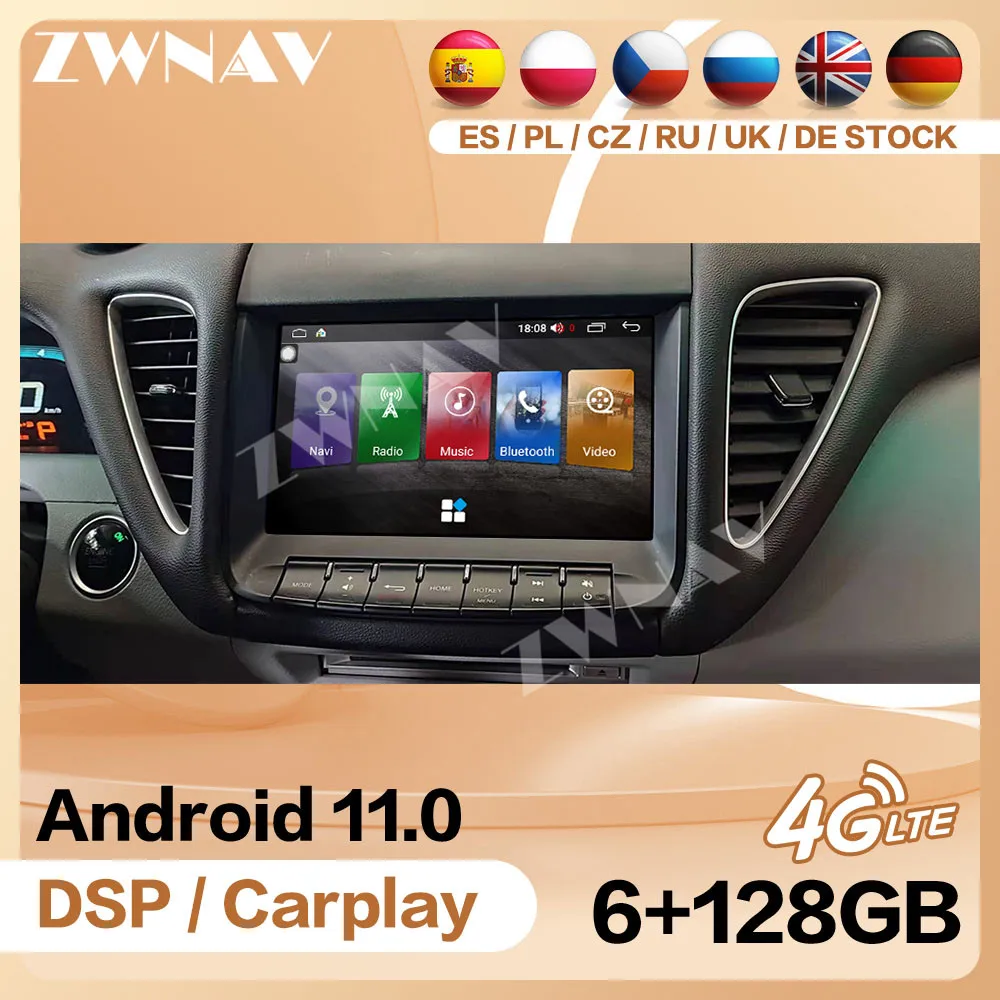 

128G для Luxgen S5 2014 2015 2016 Автомобильный GPS навигатор Android 11 Carplay экран мультимедийный плеер Радио BT автомобильное аудио стерео головное устройств...