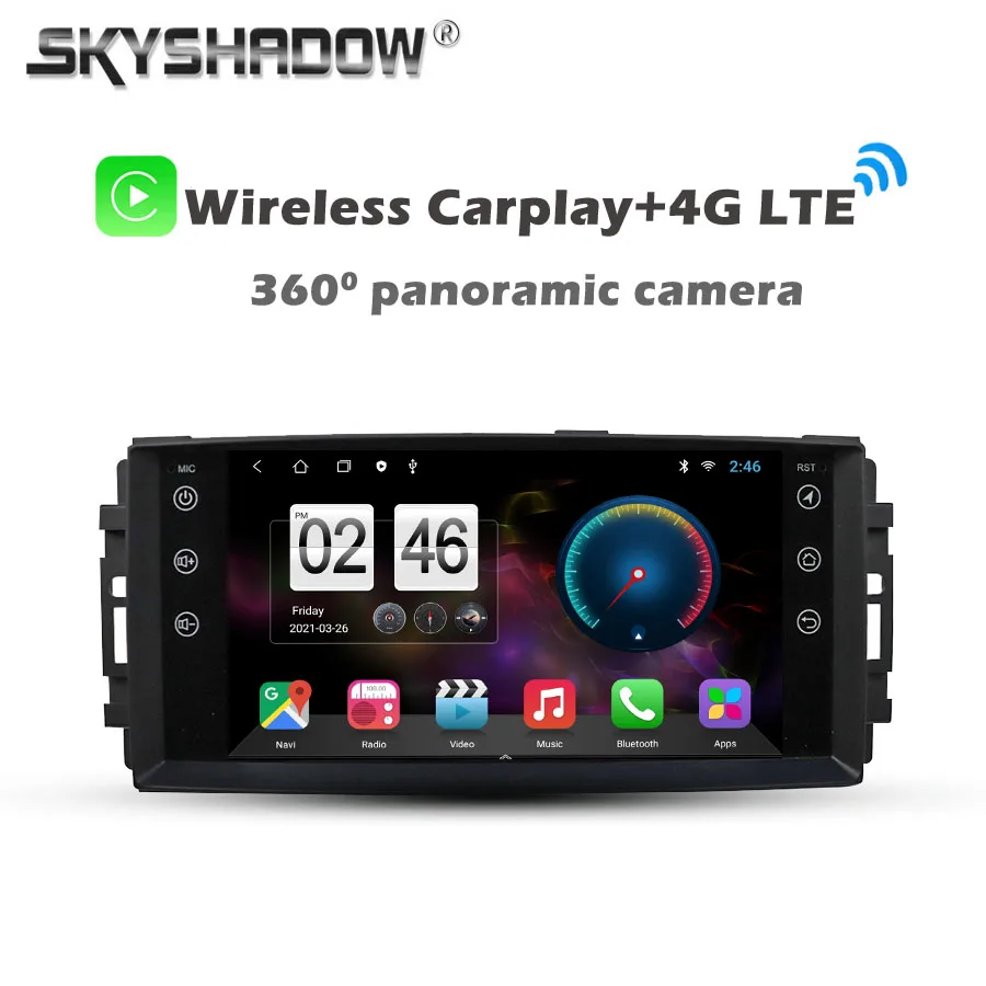 Автомобильный DVD-плеер Carplay 7 дюймов IPS Android 13 0 6 ГБ + 128 GPS Wi-Fi Bluetooth радио для Jeep Compass