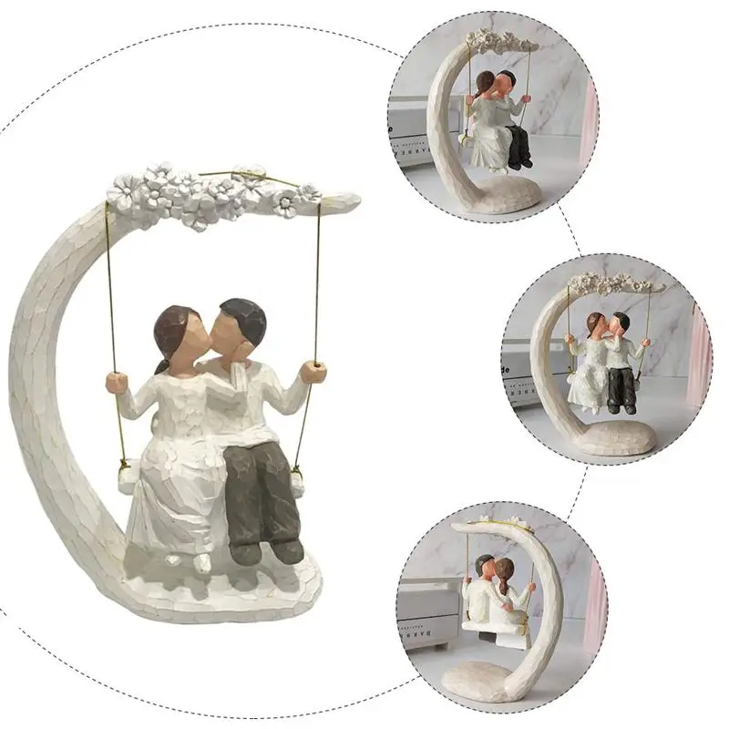 

1Pc Swing Couple Ornament Desktop Decoration Resin Crafts Table Ornament Wedding Party Home Decorative Miniatures