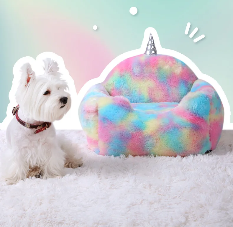 Unicorn Kennel Unicorn Pet Bed Cat Litter Winter Warm Washable Small and Medium Dogs Teddy Puppy Doghouse Winter Pet Nest