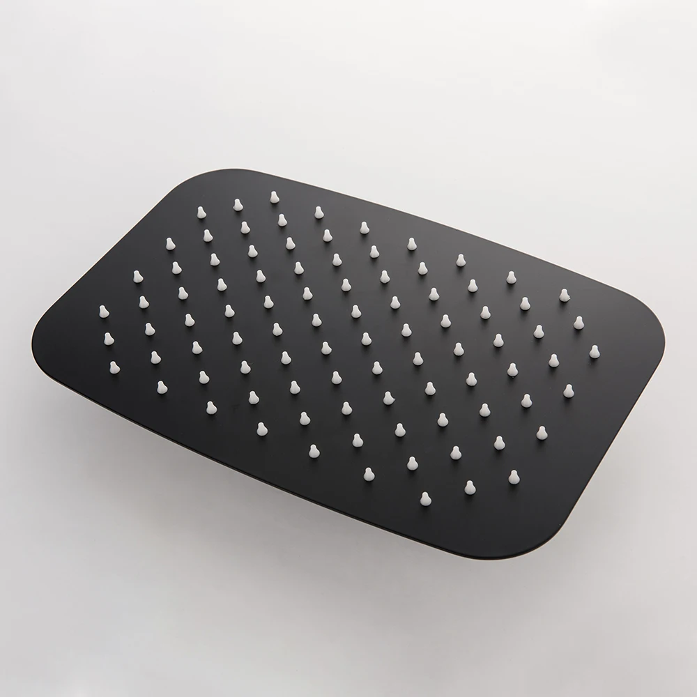 Термостатический трехфункциональный настенный дождевой черный латунный