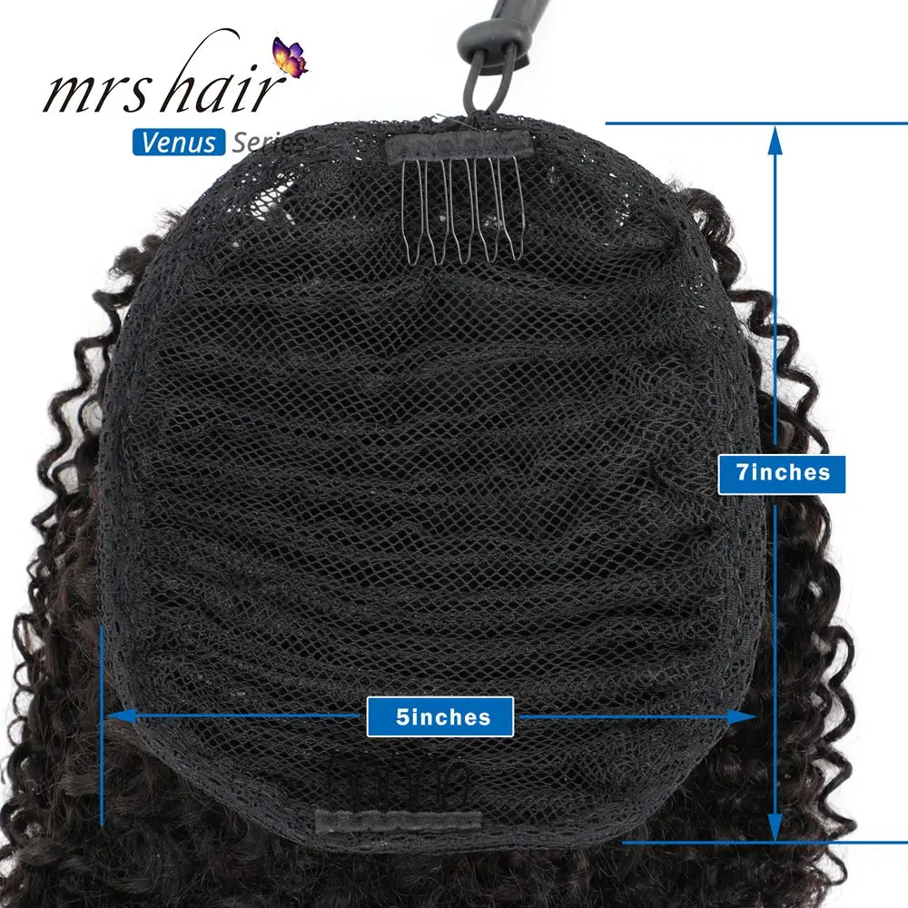 MRSHAIR конские хвосты афро кудрявые пышные настоящие человеческие волосы для