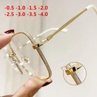 Металлические очки для близорукости, от-0,5, 1,0, 1,5 до 4,0, женские элегантные квадратные очки по рецепту, большая оправа, готовые очки для близорукости