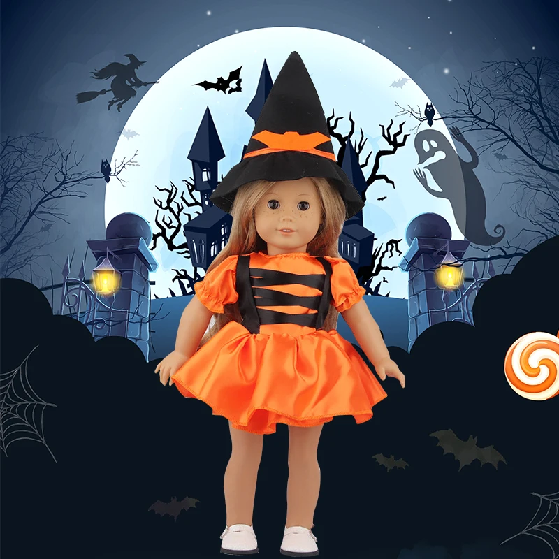 

Аксессуары для кукол, подходит для 18-дюймовой американской куклы ручной работы, костюм на Хэллоуин, подарок для маленьких девочек, одежда дл...