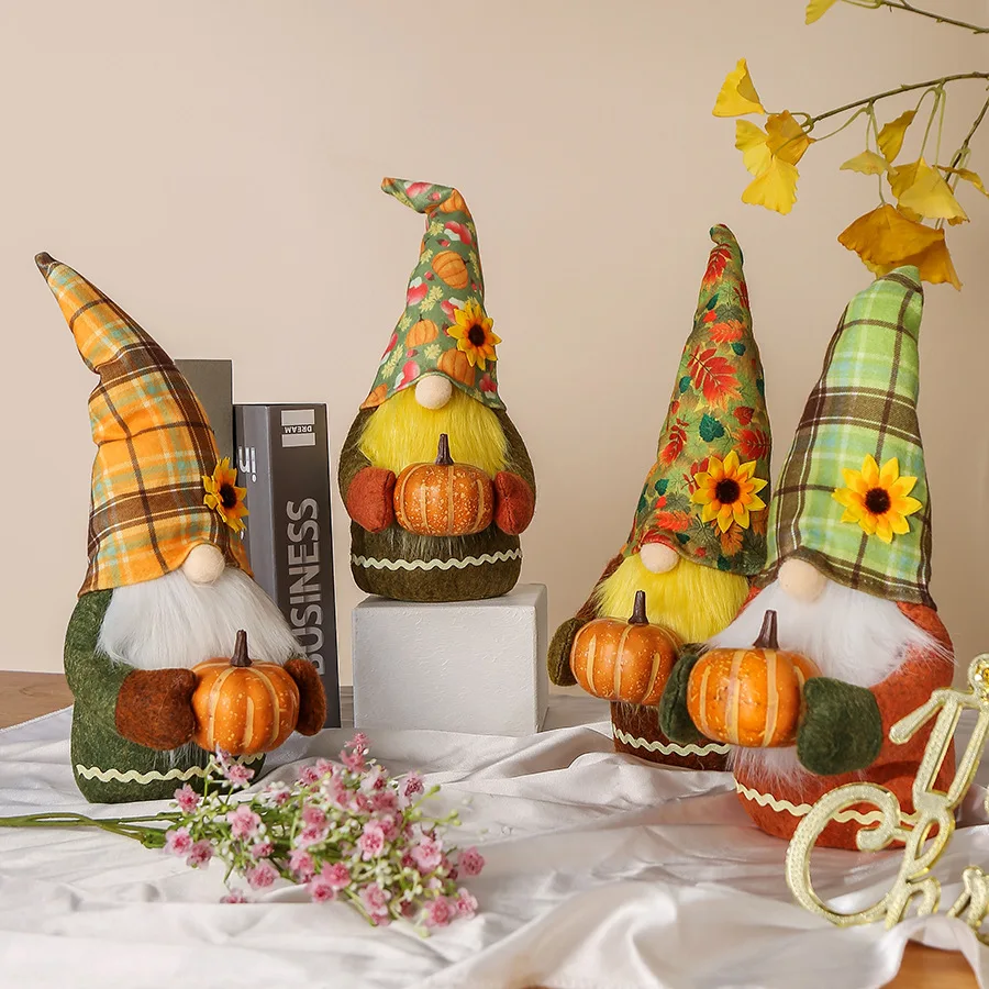 

Hong Kong Love Cute Pumpkin Head Faceless Doll Decoration Creative Dwarf Elf Festival Figurine Doll Decoration