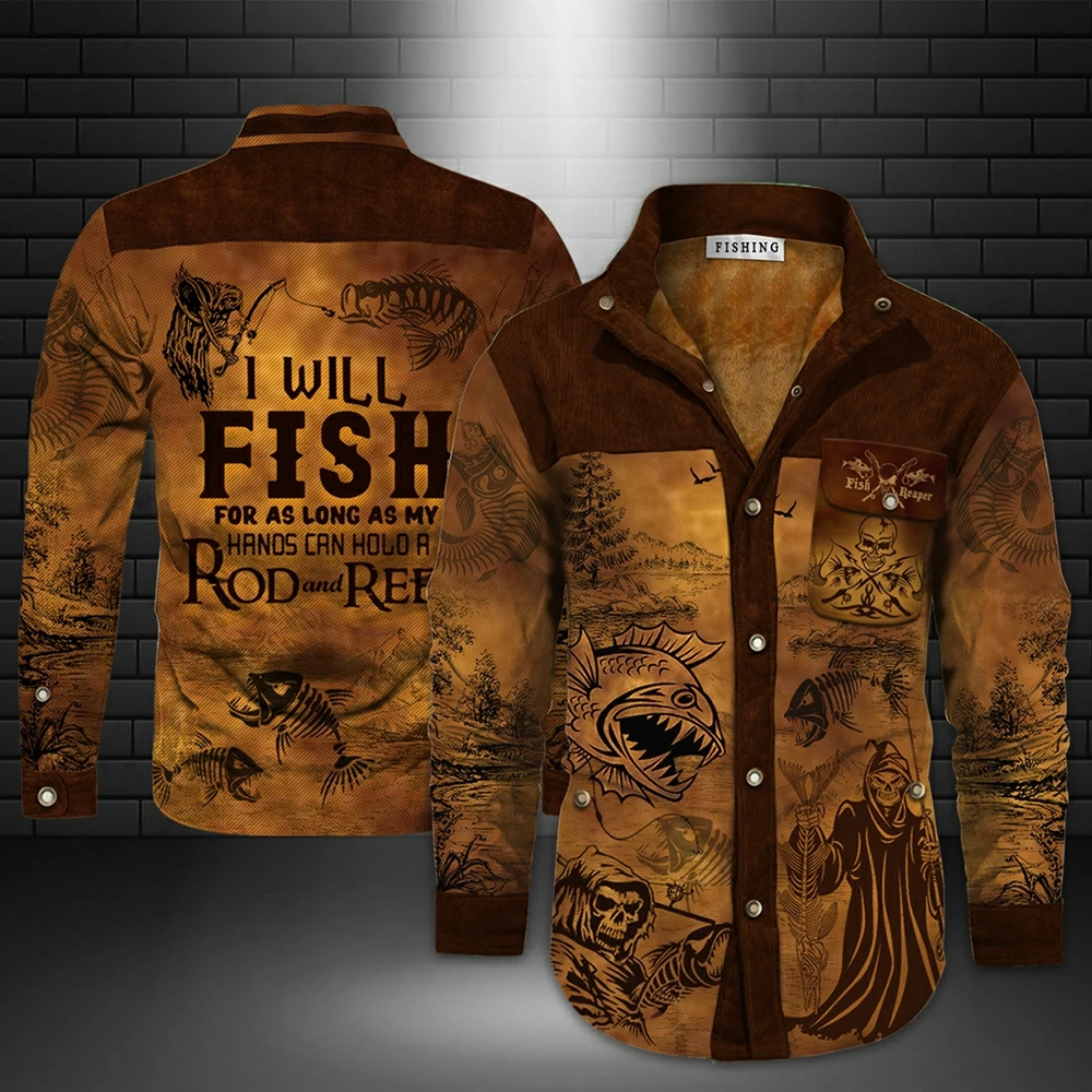 

As Long As My Fishing Rod and Reel, I Can Go Fishing, Leisure and Custom 3D Printed Wool Jackets