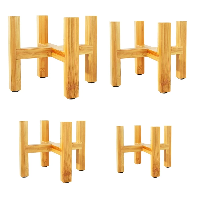 

Wooden Plant Stand Durable Flower Pot Holder Home Decoration Floor Four Legged Flower Stand Wooden Shelf Fleshy Flowerpot