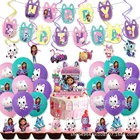 Мультяшный кукольный домик, товары для вечерние, бумажный баннер, воздушные шары, тема Габби, девочка, кот, торт, Топпер, день рождения, вечеринка, украшение