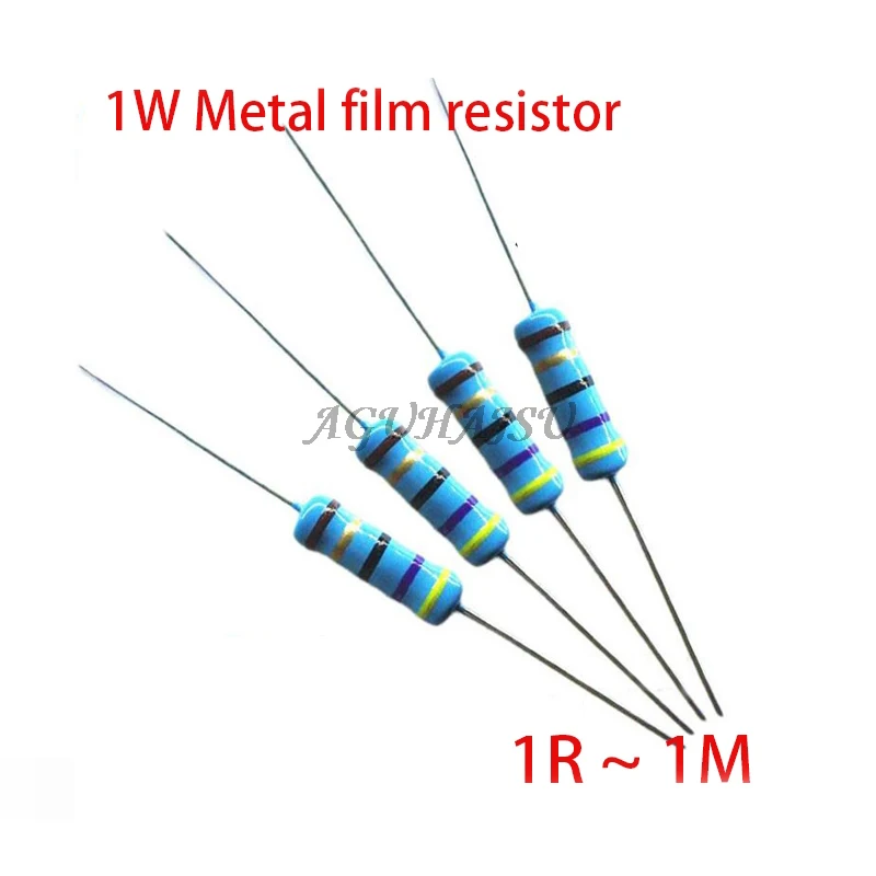 

50pcs 1/2W Metal film resistor 1% 1R ~ 1M 1 2 10 22 47 100 330 ohm 1K 4.7K 10K 22K 47K 100K 330K 470K 2R 10R 22R 47R 100R 330R