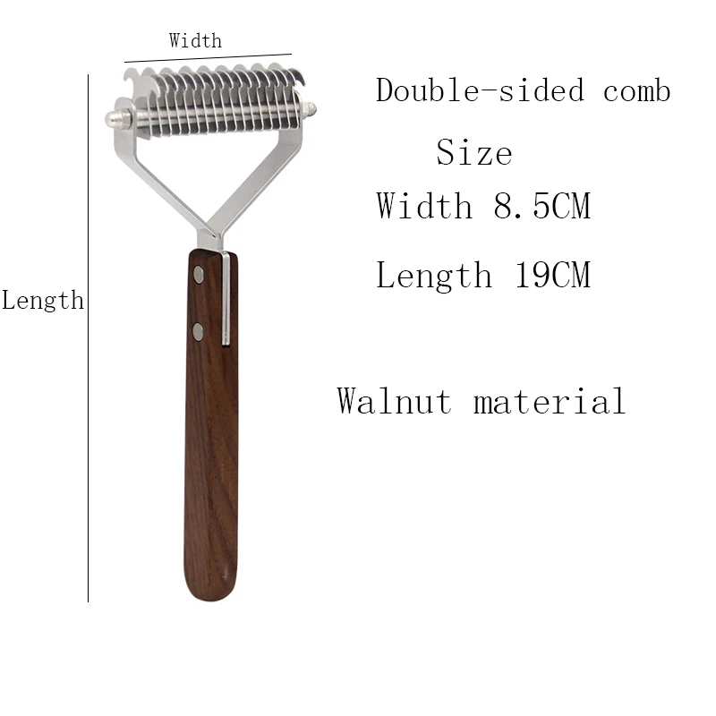 Двухсторонняя Расческа для собак грецкий орех нержавеющая сталь открытый узел