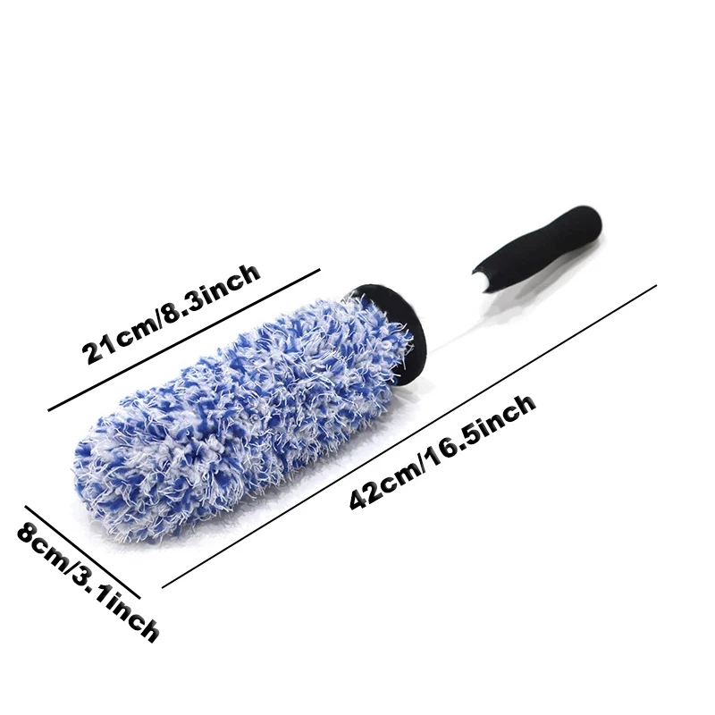 

Car Exterior Beauty Microfiber Premium Wheels Tire Brush Non-Slip Handle Cleaning Rims Spokes Wheel Barrel Brake Caliper Brush
