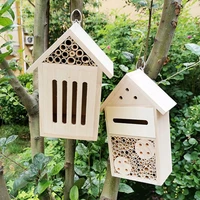 wooden insect hotel natural wood insects home bamboo nesting habitat garden shelter for bees butterflies ladybugs