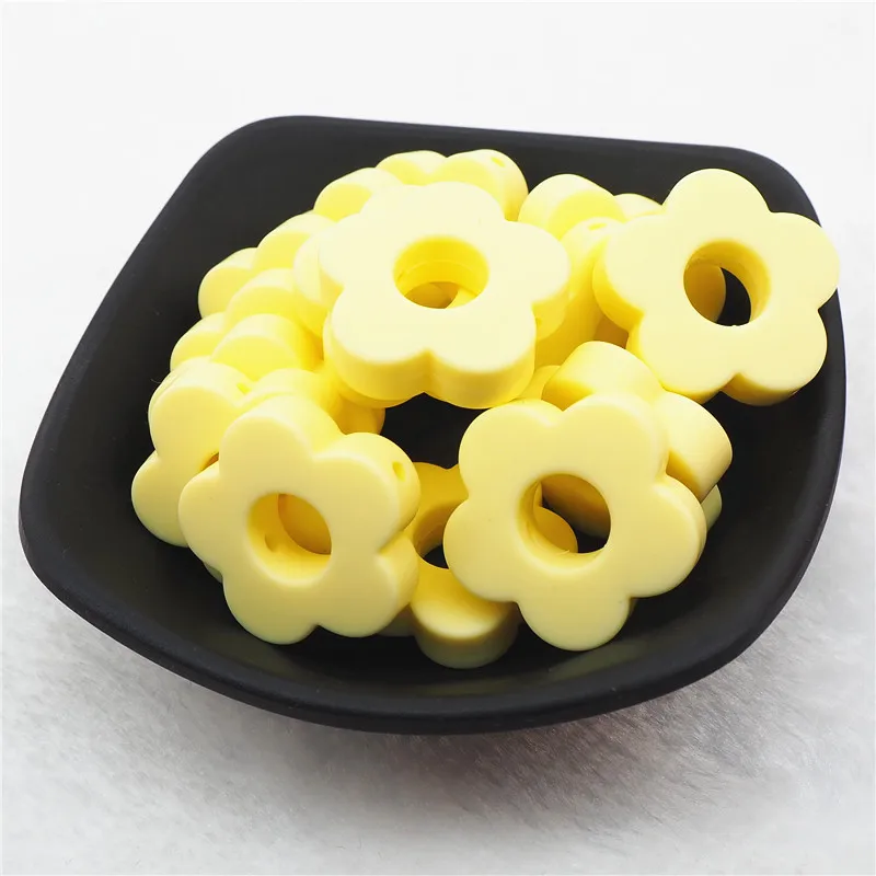 Cream Yellow Chengkai 10 шт. BPA бесплатно силиконовые бабочки Прорезыватель для зубов DIY Детский душ Прорезыватель для зубов Монтессори Сенсорная игрушка животное шарик аксессуары - Цвет: Cream Yellow