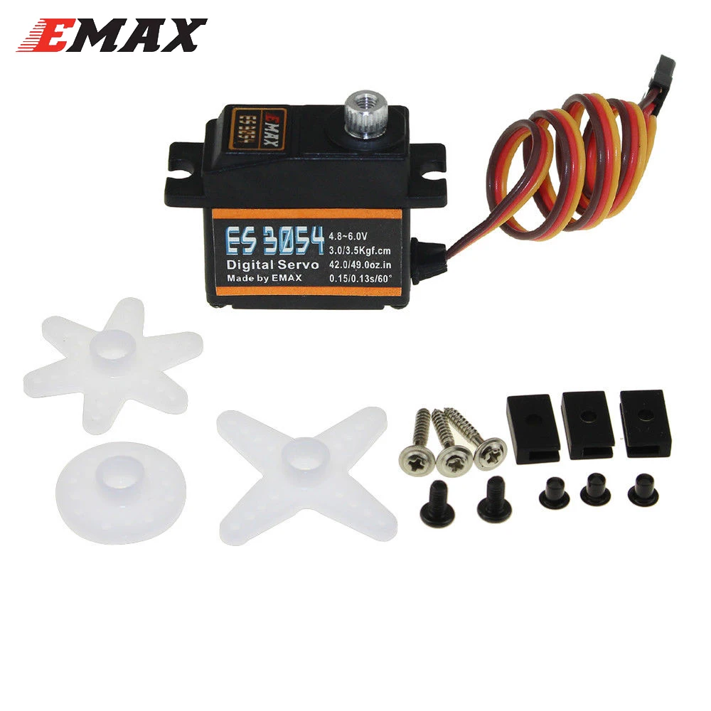 EMAX ES3054 4 8 6 0 V 17g металлический Шестерни цифровой совместим с Futaba JR для RC FPV Самолет