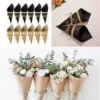 50 шт.компл. крафт Бумага Свадебный поднос конфетти конусная стойка ящик лоток для Свадебные украшения свадебные конусы-Конфетти Свадебные Бумага конусов