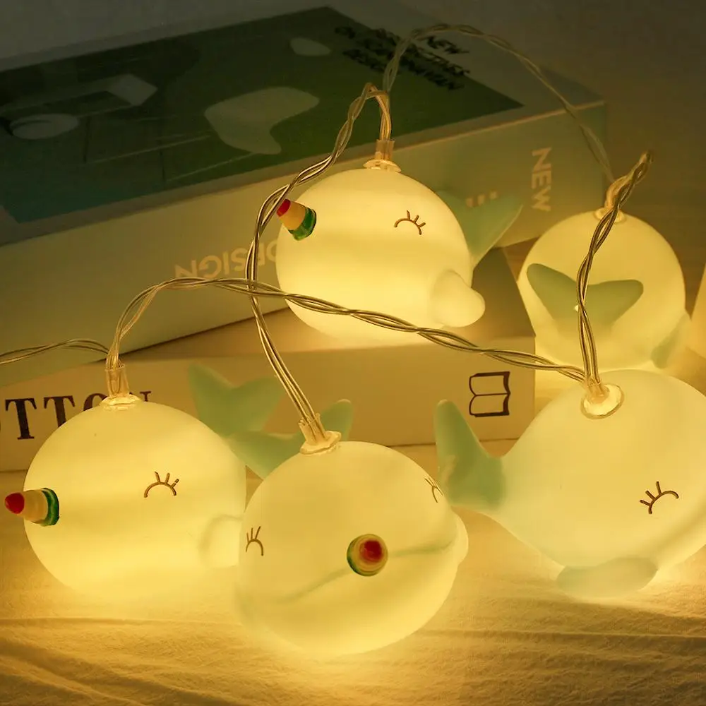 

LED Blue Plastic Dolphin Shape Decorative Light String Children Room Layout Prop led string lights Home lighting string decor CD