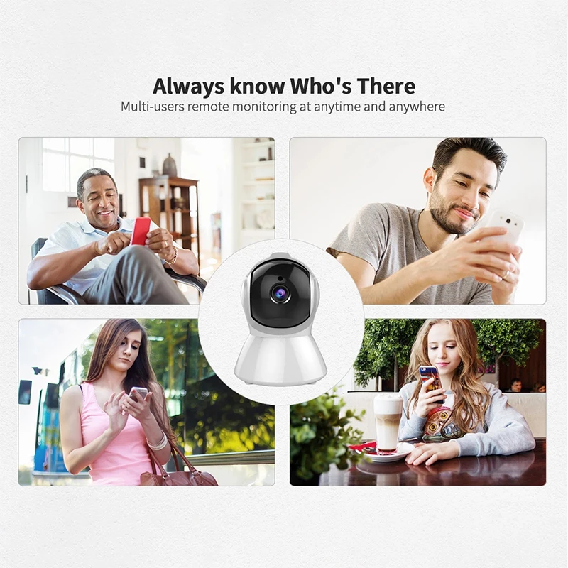 SecuPlug + 2.0MP IP Камера 1080P AI тела автоматическое отслеживание H.265 кабельным