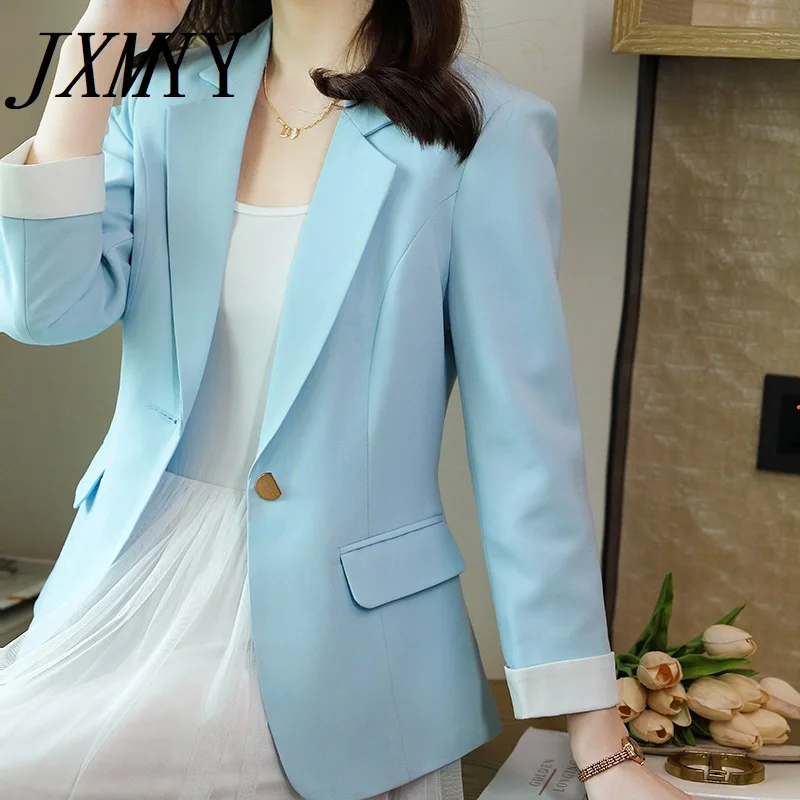 

JXMYY 2022 Spring And Autumn New Small Suit Female Hit Color Slim Slimming OL Commuter Tooling Fashion Net Red Suit
