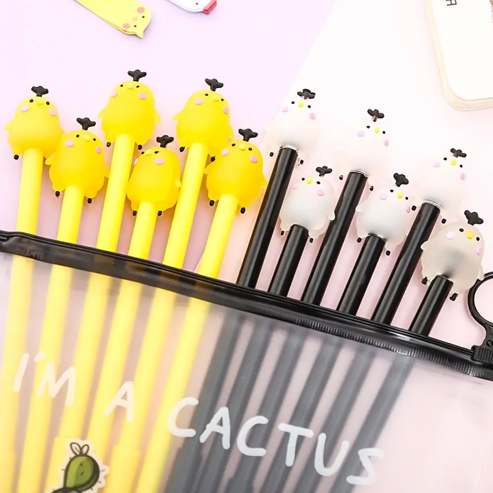 

12/100Pcs Cool Funny Cute Animal Chicken Gel Pen Kawaii Stationery Back to School Supply Kawai Stationary Office Accessory Thing
