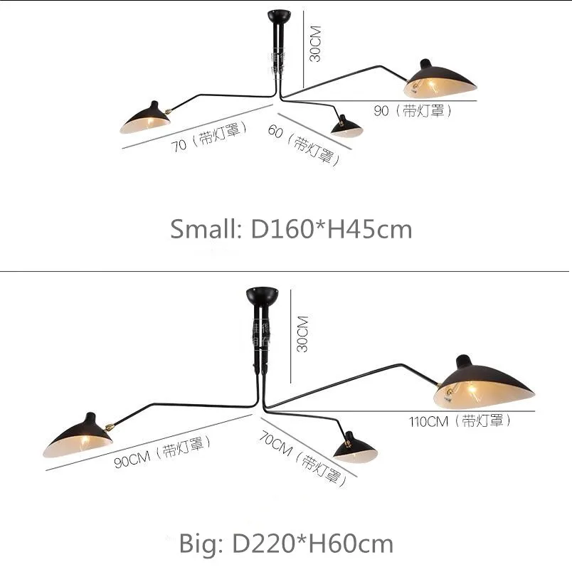 

Serge Mouille Pendant Lights Nordic Industrial Simple LED Spider adjustable Swing Lamp Living Bedroom Luminaire Industrial Lamp