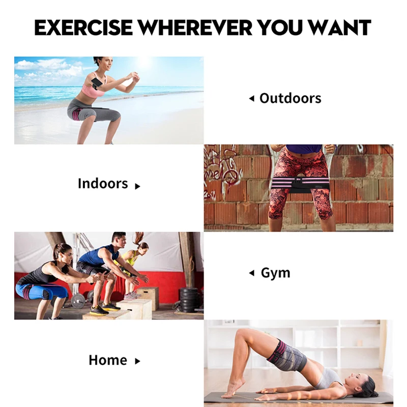 Resistance Bands Hip Loop Fitness Workout Lifting Adjustable Braided Anti Slip Booty Exercise Yoga Elastic Circle | Спорт и