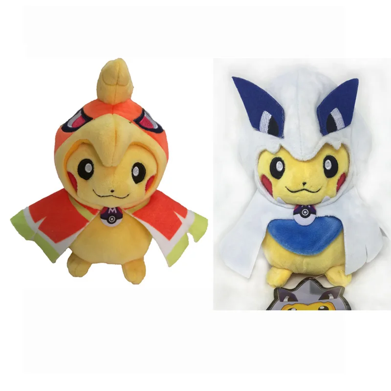 Takara Tomy Покемон плюшевый 2 шт./компл. 20 см улыбка Пикачу Косплей Мега Хо-о лугия