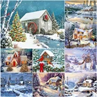 Алмазная 5D картина сделай сам, снежный пейзаж, домашняя вышивка, полная мозаика, Набор для вышивки крестиком, картина стразы, домашний декор, подарок