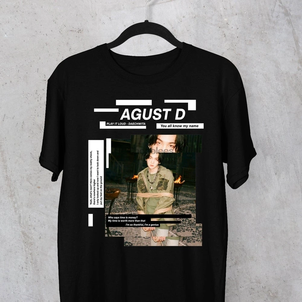 Толстовка с капюшоном Agust D из тяжелого металла длинная футболка |