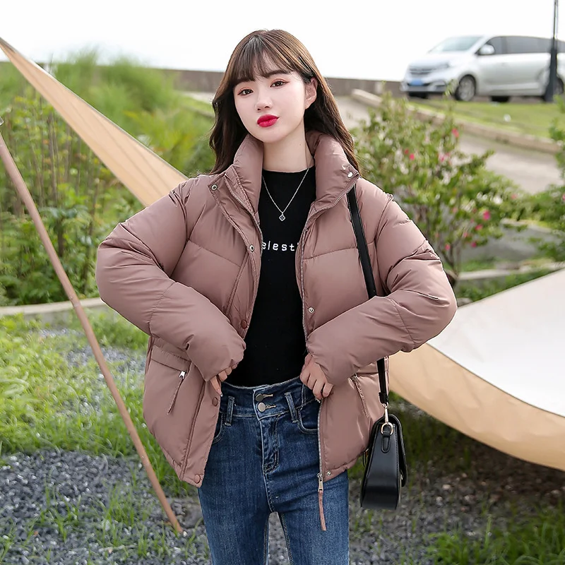 

2021 new light cotton women's short stand collar Korean loose bread clothes trendy little winter student coat