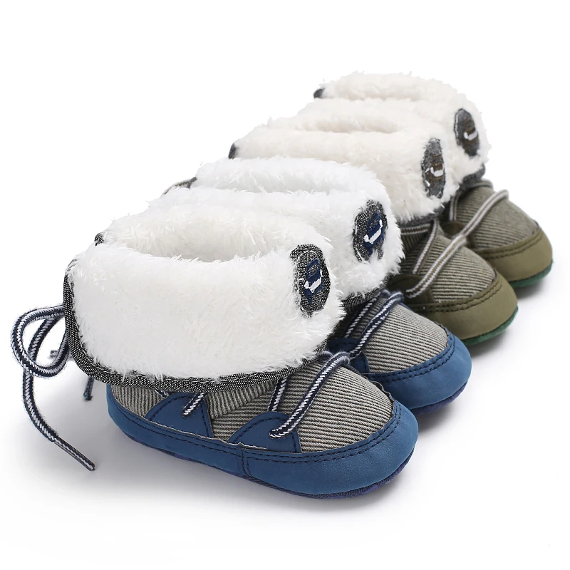 

Baby autumn winter boots 2021 Baby Boy Winter Warm Shoes Fashion Baby Plush Ball First Generation Walker Children's Shoes 0-18m