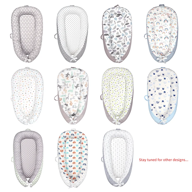 

80*50cm Baby Nest Bed Portable Crib Travel Bed Infant Toddler Cotton Cradle for Newborn Baby Bed Bassinet Bumper