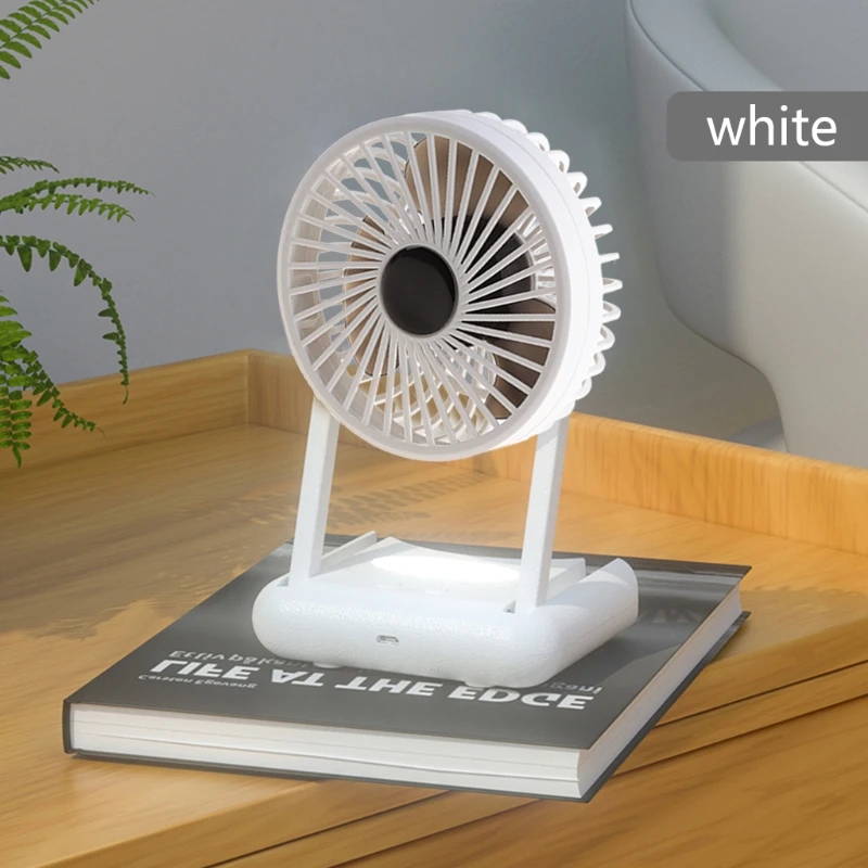 

Mini Silent Handheld Fan LED Night Light Fan Desktop Folding Small Electric Fan XXUC