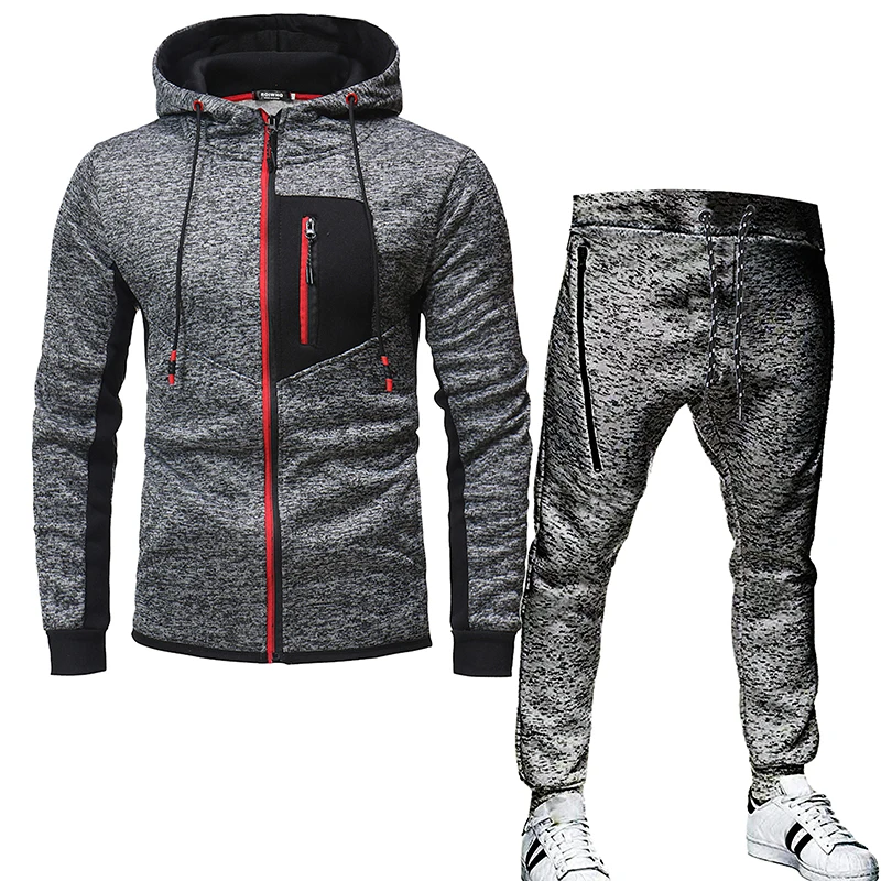 Gyms Spring Male Jacket + Pants Casual Track Suit Men Sweatshirt Fleece Tracksuits 2020 Autumn Winter Sportswear Men's Fitness
