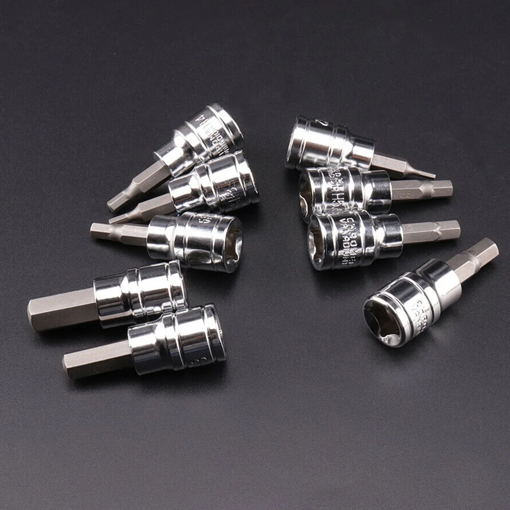 

9pcs Wrench Inner 6-angle Screwdriver Sleeve Inner Hexagonal Drill Sleeve 3/8 \\\"drive And Drill Metric 2-10mm Sleeve Tools