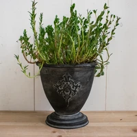 small retro vintage zinc urn pot for garden