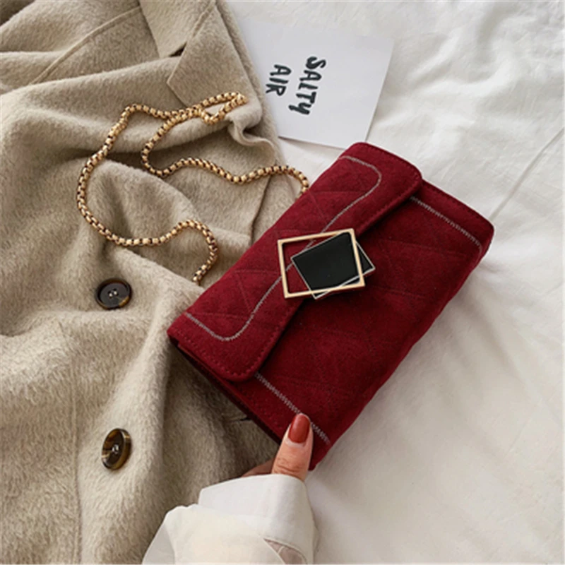 Высококачественная матовая Сумочка мини сумки с клапаном на плечо цепочкой