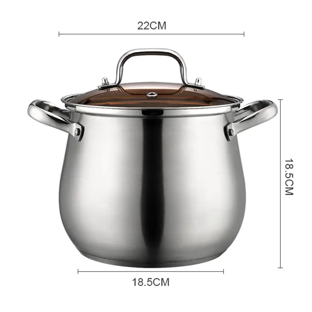 

304 Food-grade Stainless Steel Stew Pot Anti-overflow corrosion-resistant Thickened Bottom Stockpot for Kitchen Induction Cooker