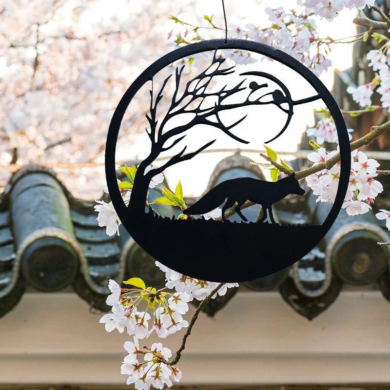 

Metal Fox Ornament Pendant Home Decoration Cat Pendant Decoration Crafts Waterproof Hunging Outside The Window