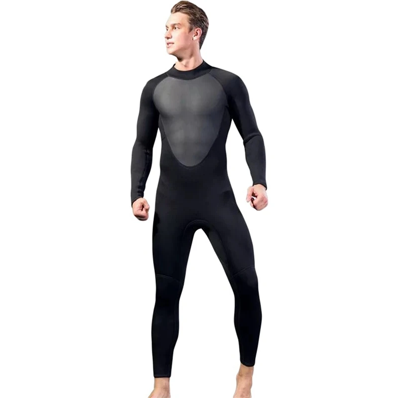 

Diving Suit Male Full Bodysuit Wetsuit 3mm Neoprene Stretchy Swimming Long Sleeve Wetsuit for Surfing Snorkeling