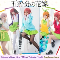 anime the quintessential quintuplets cosplay costume nakano ichika uniform nakano nino skirt nakano miku shirt yotsuba itsuki